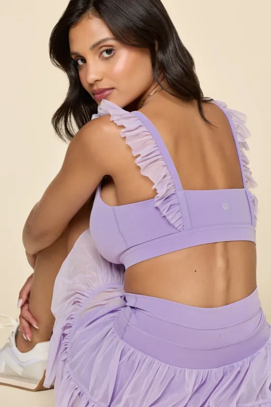 Romance Mesh Ruffle Bra - Digital Lavender sold by POPFLEX
