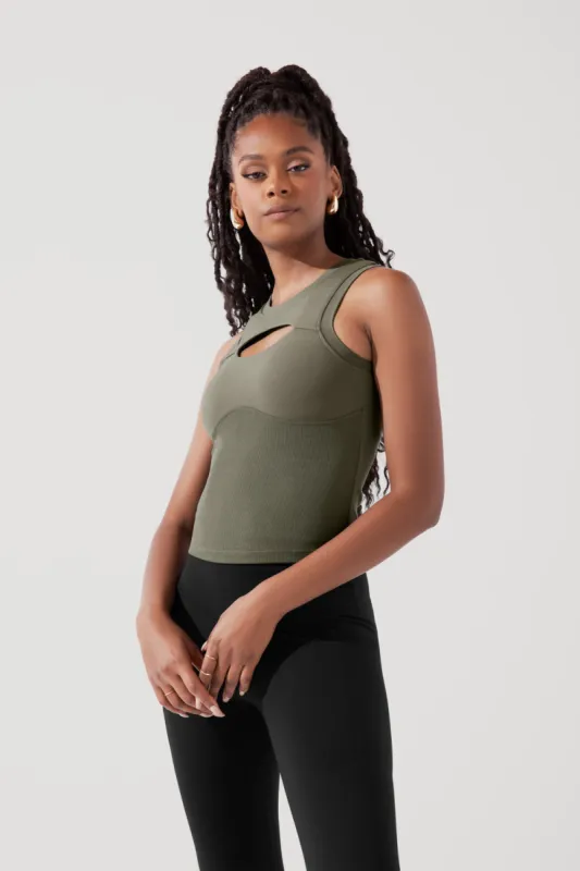 Peekaboo Crew Tank - Ivy sold by POPFLEX