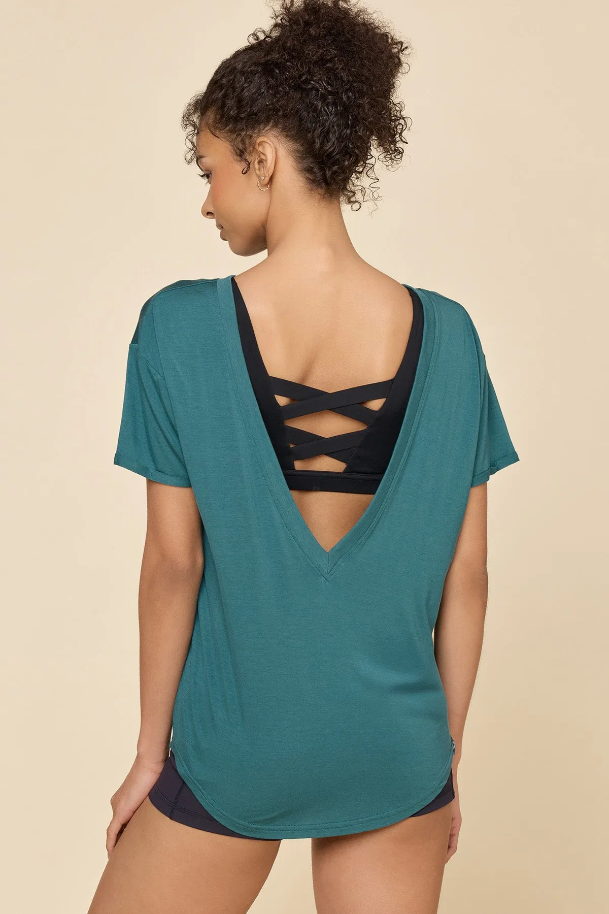 Reversible Deep V Tee - Pacific sold by POPFLEX product image thumbnail 2