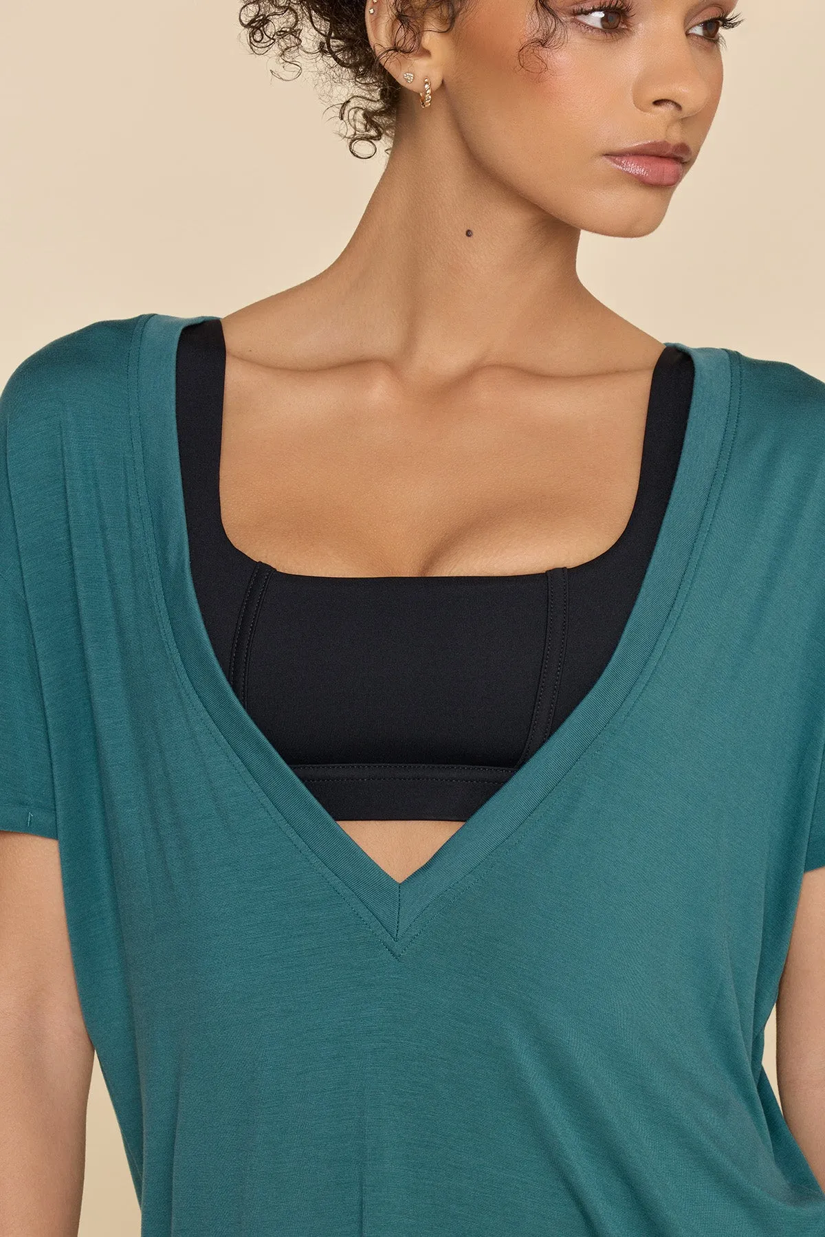 Reversible Deep V Tee - Pacific sold by POPFLEX product image thumbnail 3