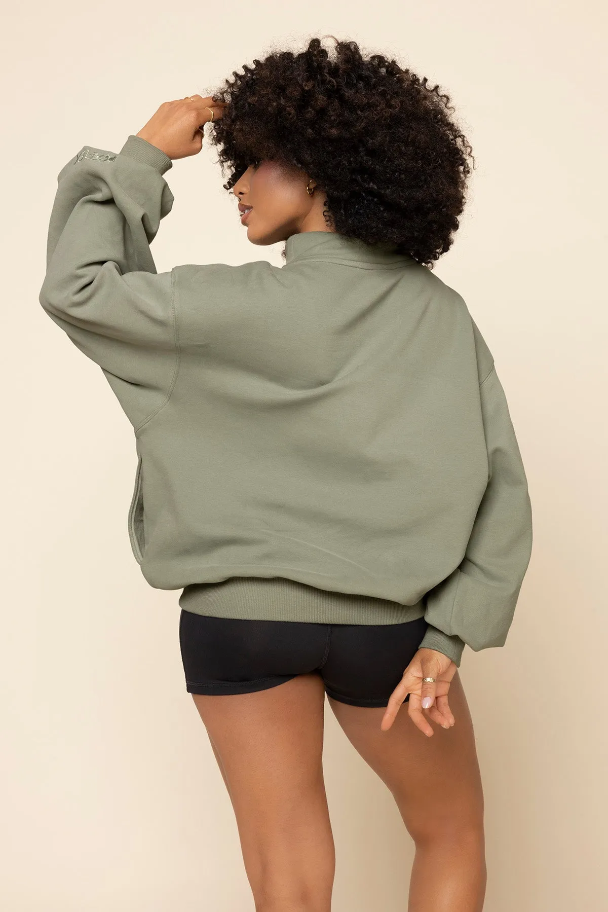 Ooey Gooey Mockneck Sweatshirt - Light Sage sold by POPFLEX product image thumbnail 5