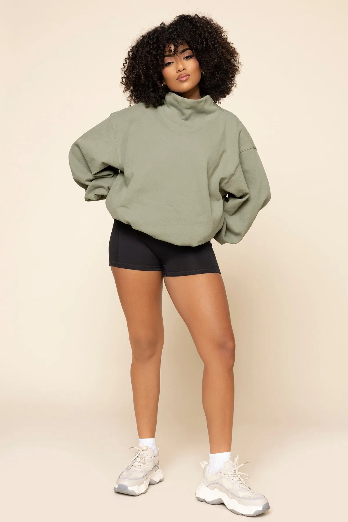 Ooey Gooey Mockneck Sweatshirt - Light Sage sold by POPFLEX product image thumbnail 4