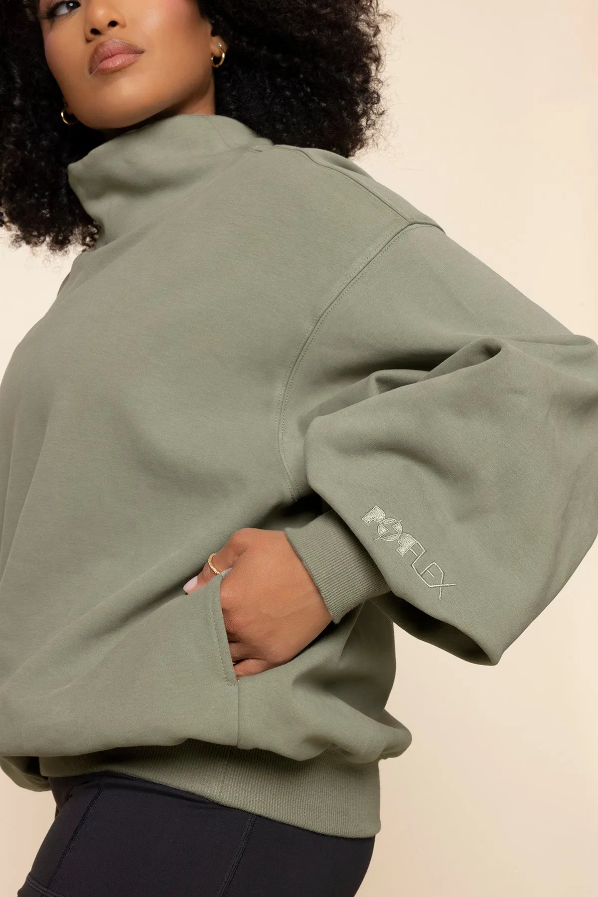 Ooey Gooey Mockneck Sweatshirt - Light Sage sold by POPFLEX product image thumbnail 3