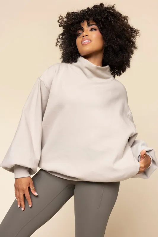 Ooey Gooey Mockneck Sweatshirt - Silver Birch made by POPFLEX