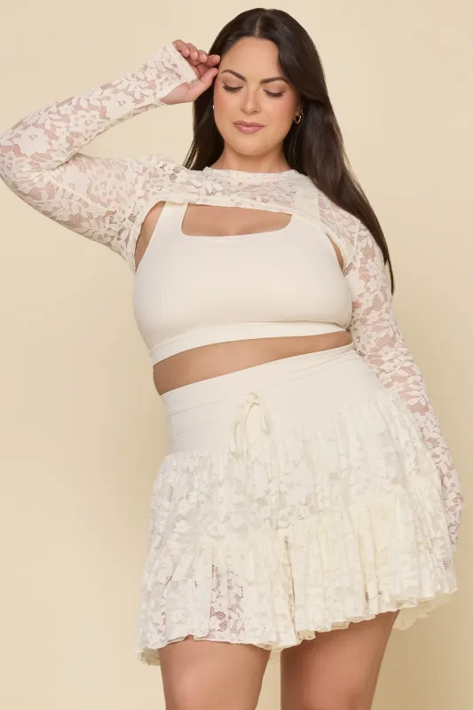 Lace Relevé Shrug - Ivory made by POPFLEX