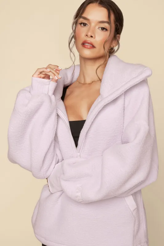 Big Hug Fleece Half Zip Sweater - Orchid Ice sold by POPFLEX