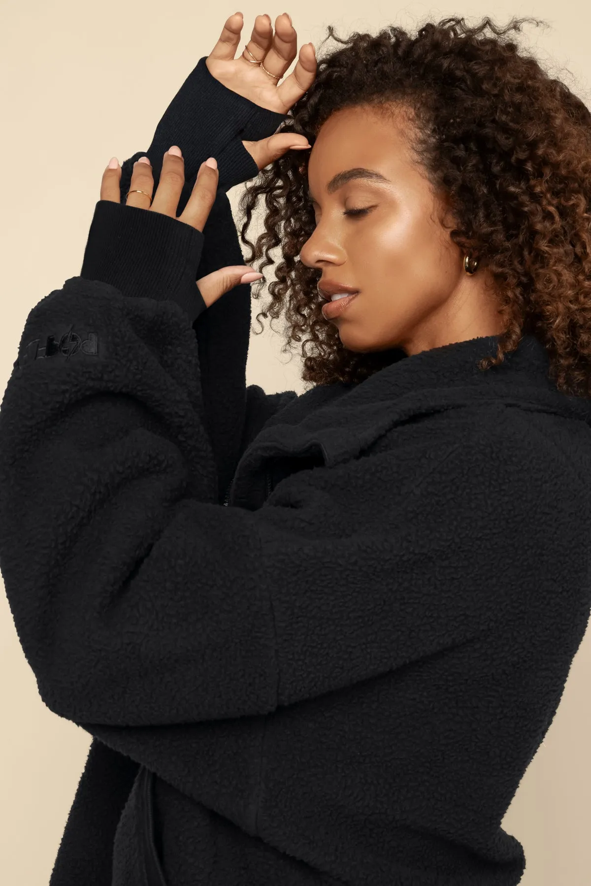 Big Hug Fleece Half Zip Sweater - Black sold by POPFLEX product image thumbnail 2