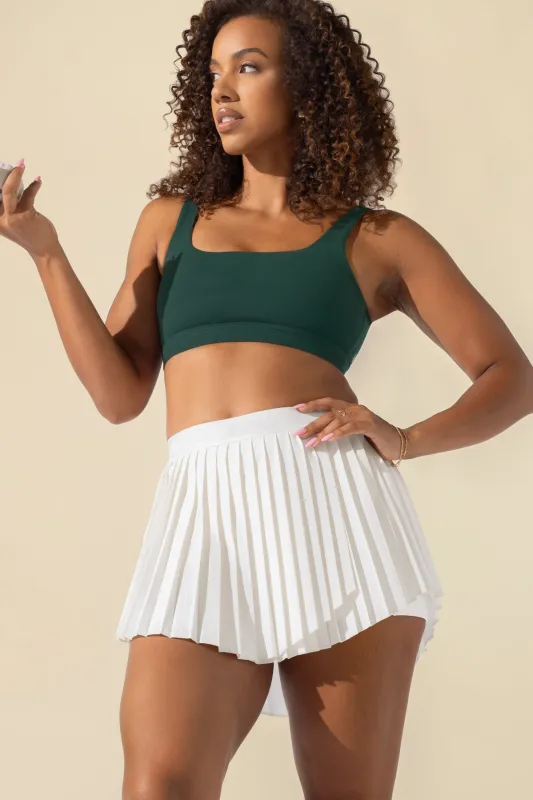 Ace ‘em Pleated Skort - Bright White made by POPFLEX