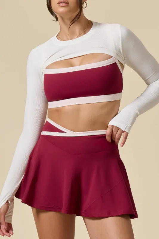 Crisscross Hourglass® Twirl Skort - Ruby Contrast made by POPFLEX