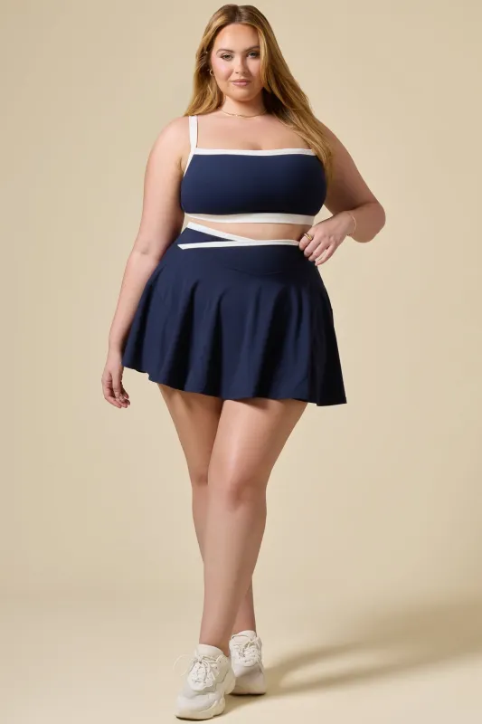 Crisscross Hourglass® Twirl Skort - Cosmic Navy Contrast made by POPFLEX