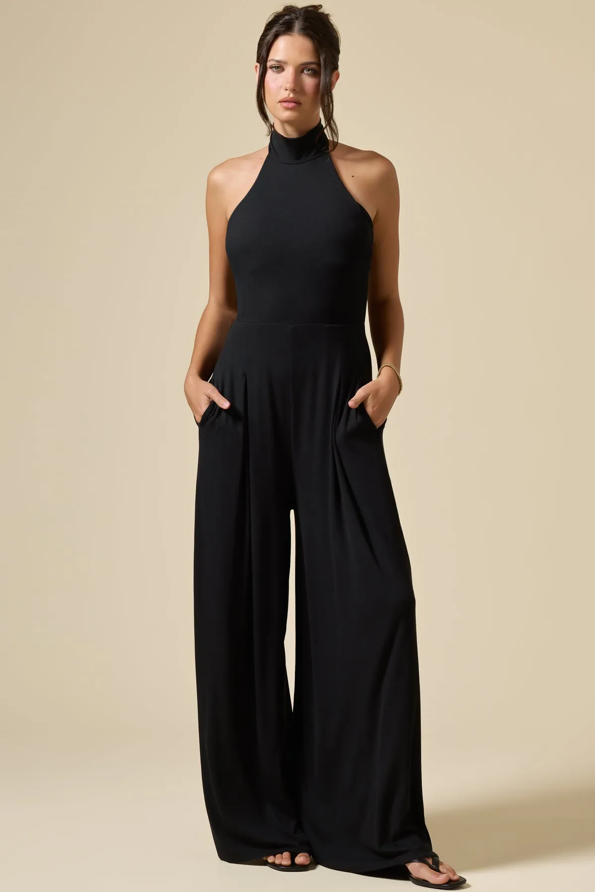 Mockneck Go With The Flow Jumpsuit - Black sold by POPFLEX product image thumbnail 4