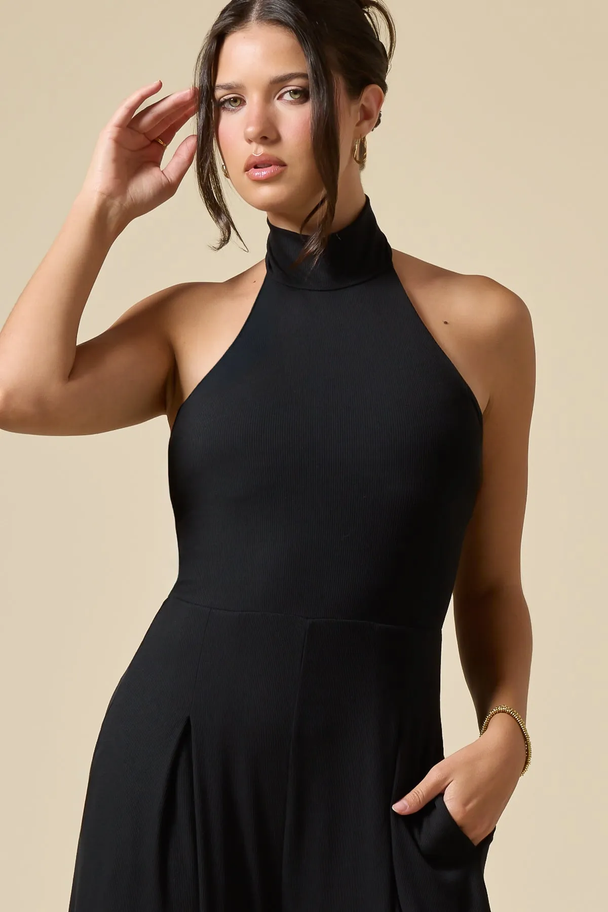 Mockneck Go With The Flow Jumpsuit - Black sold by POPFLEX product image thumbnail 2