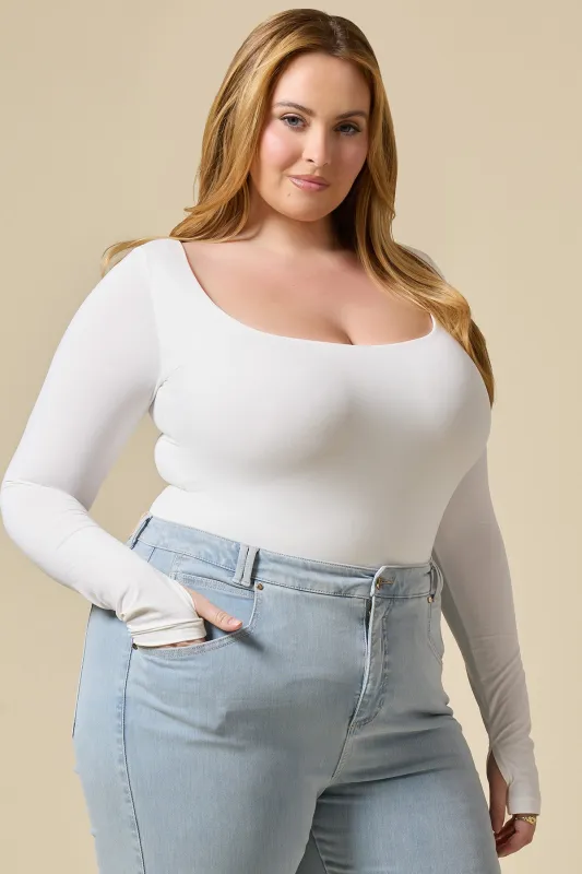 Scoop Me Off My Feet Bodysuit - Bright White made by POPFLEX