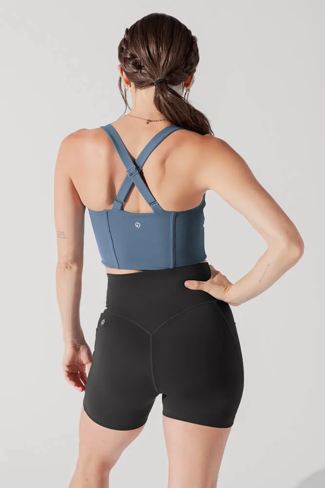Daphne Corset Crop Top - Indigo Teal sold by POPFLEX product image thumbnail 3
