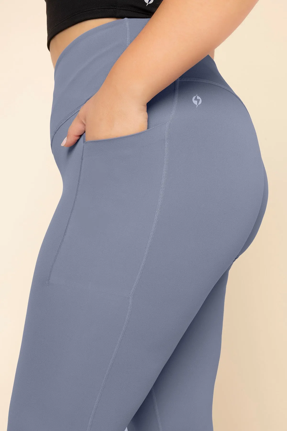 Crisscross Hourglass® Legging with Pockets - Blue Mist sold by POPFLEX product image thumbnail 2
