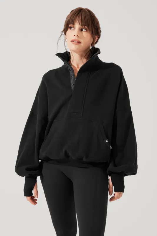 Ooey Gooey Half Zip Sweater - Black sold by POPFLEX