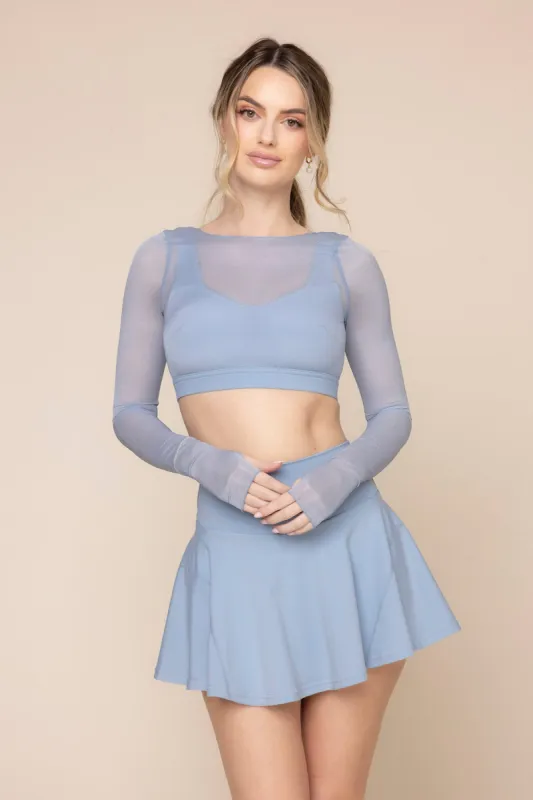 Coquette Long Sleeve Mesh Bra - Blue Storm sold by POPFLEX