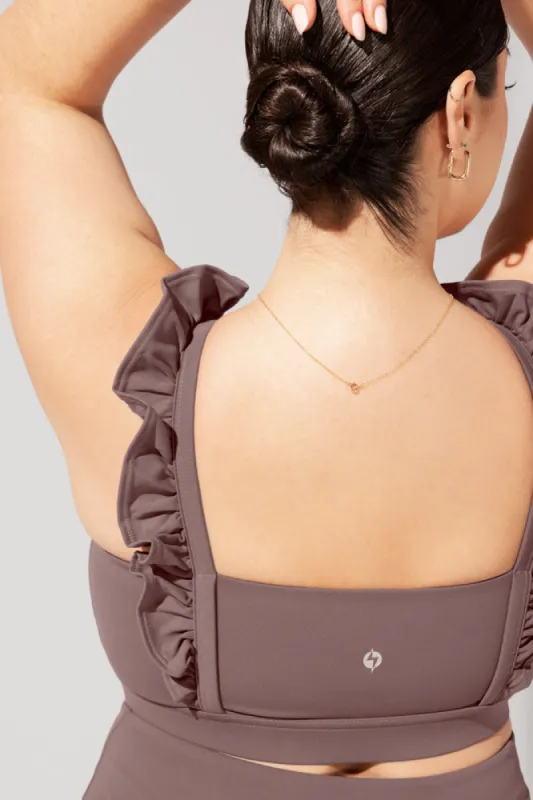 Romance Ruffle Bra - Peppercorn sold by POPFLEX