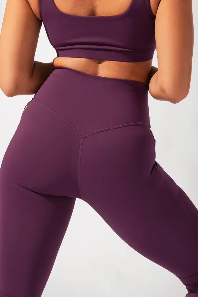 Crisscross Hourglass® Flared Legging with Pockets - Winter Plum sold by POPFLEX product image thumbnail 5