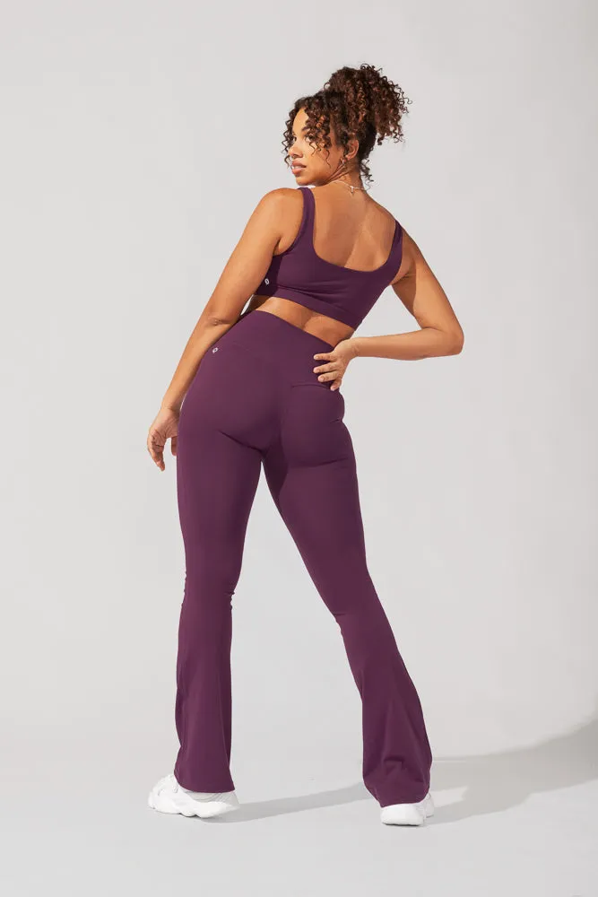 Crisscross Hourglass® Flared Legging with Pockets - Winter Plum sold by POPFLEX product image thumbnail 2