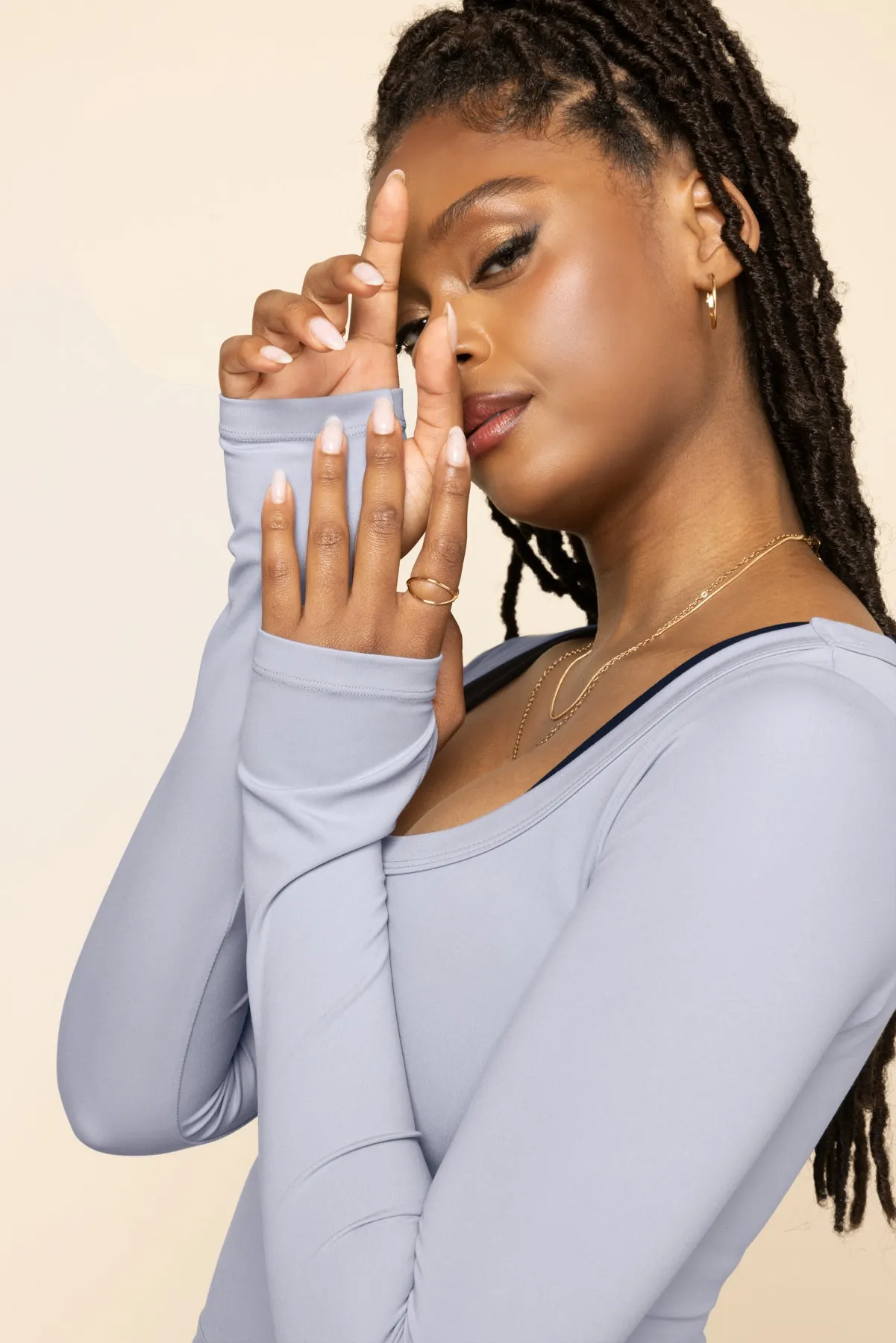 Your Favorite Reversible Long Sleeve Top (Cropped) - Country Blue sold by POPFLEX product image thumbnail 3