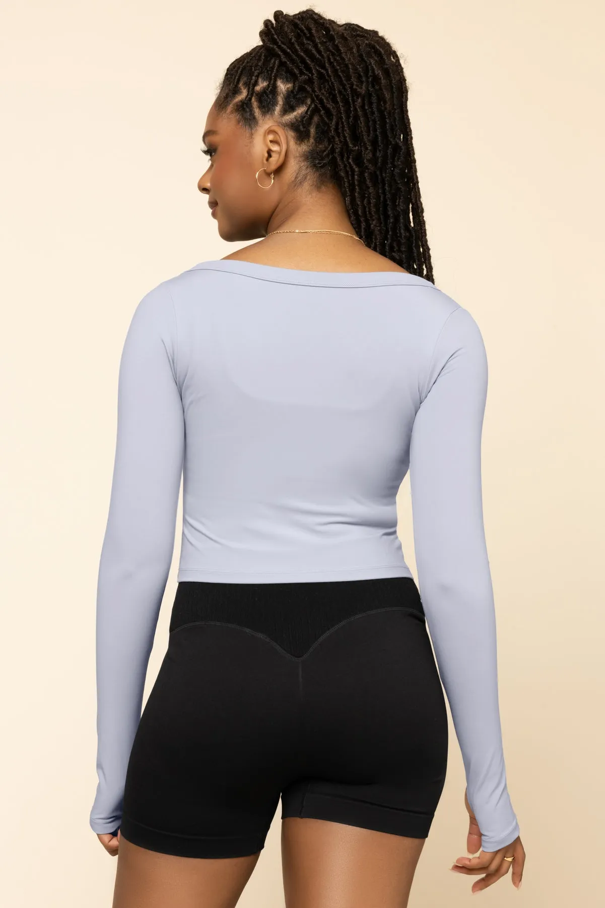 Your Favorite Reversible Long Sleeve Top (Cropped) - Country Blue sold by POPFLEX product image thumbnail 4