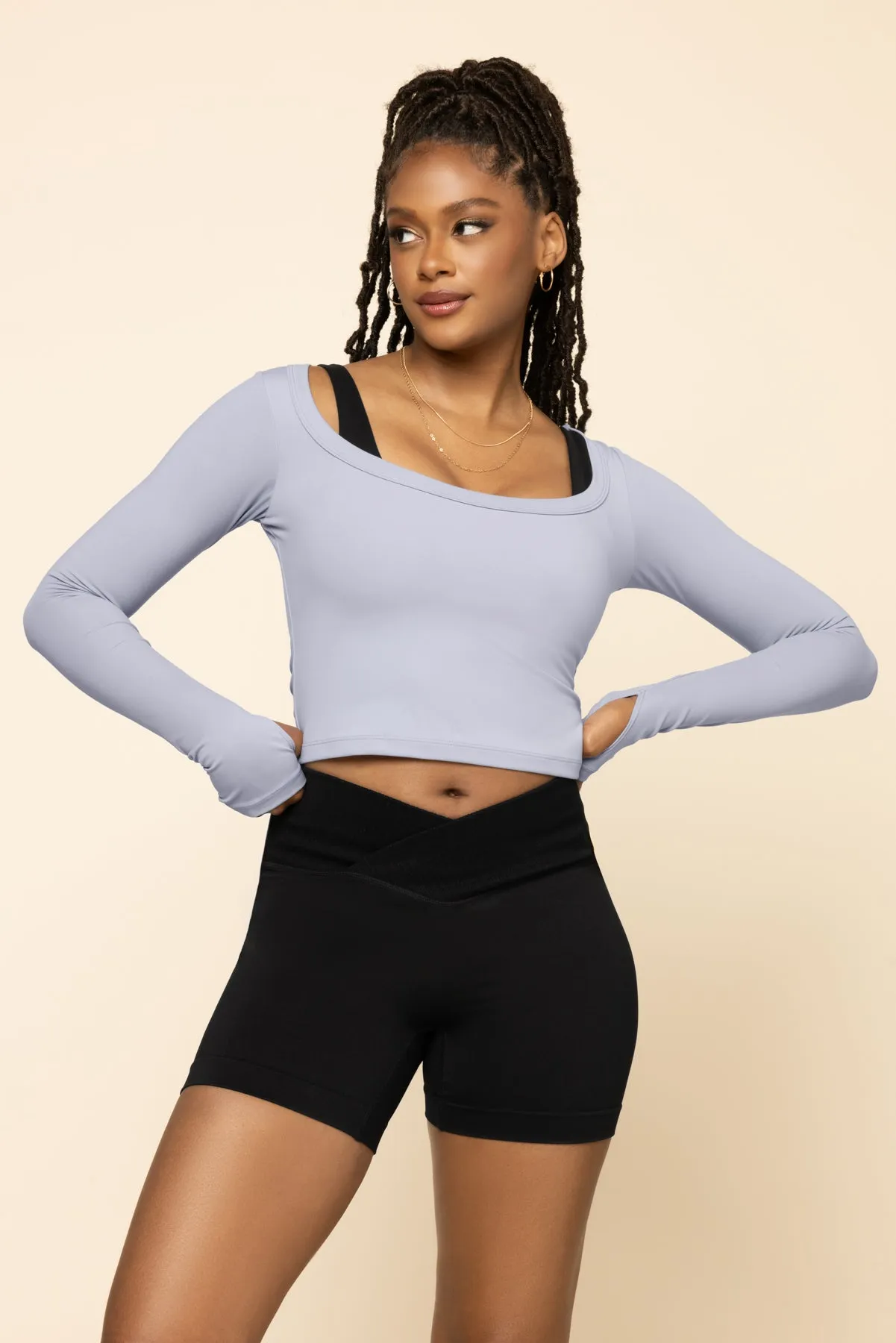 Your Favorite Reversible Long Sleeve Top (Cropped) - Country Blue sold by POPFLEX product image thumbnail 5