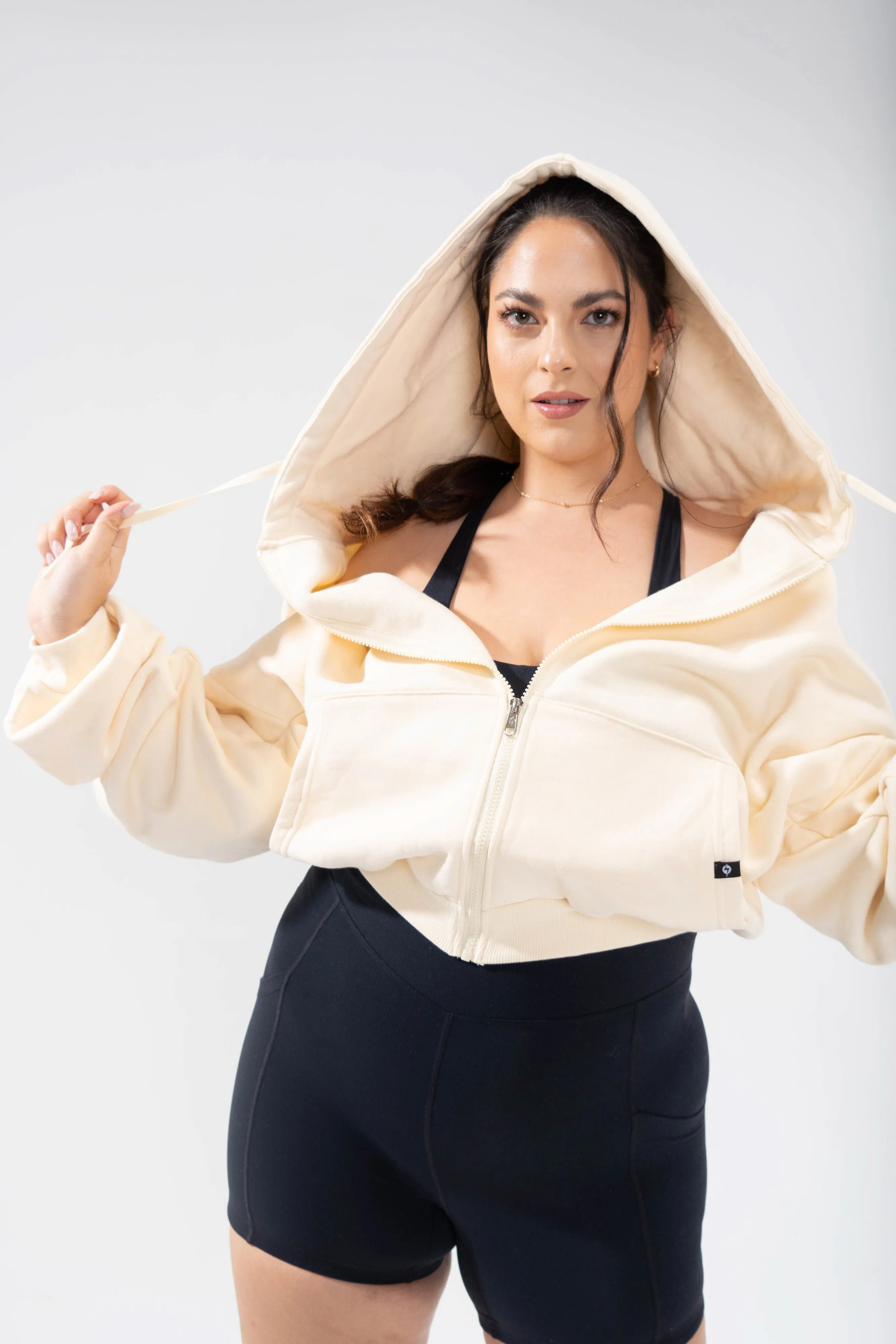 Zip Cloud Hoodie - Cream sold by POPFLEX product image thumbnail 2
