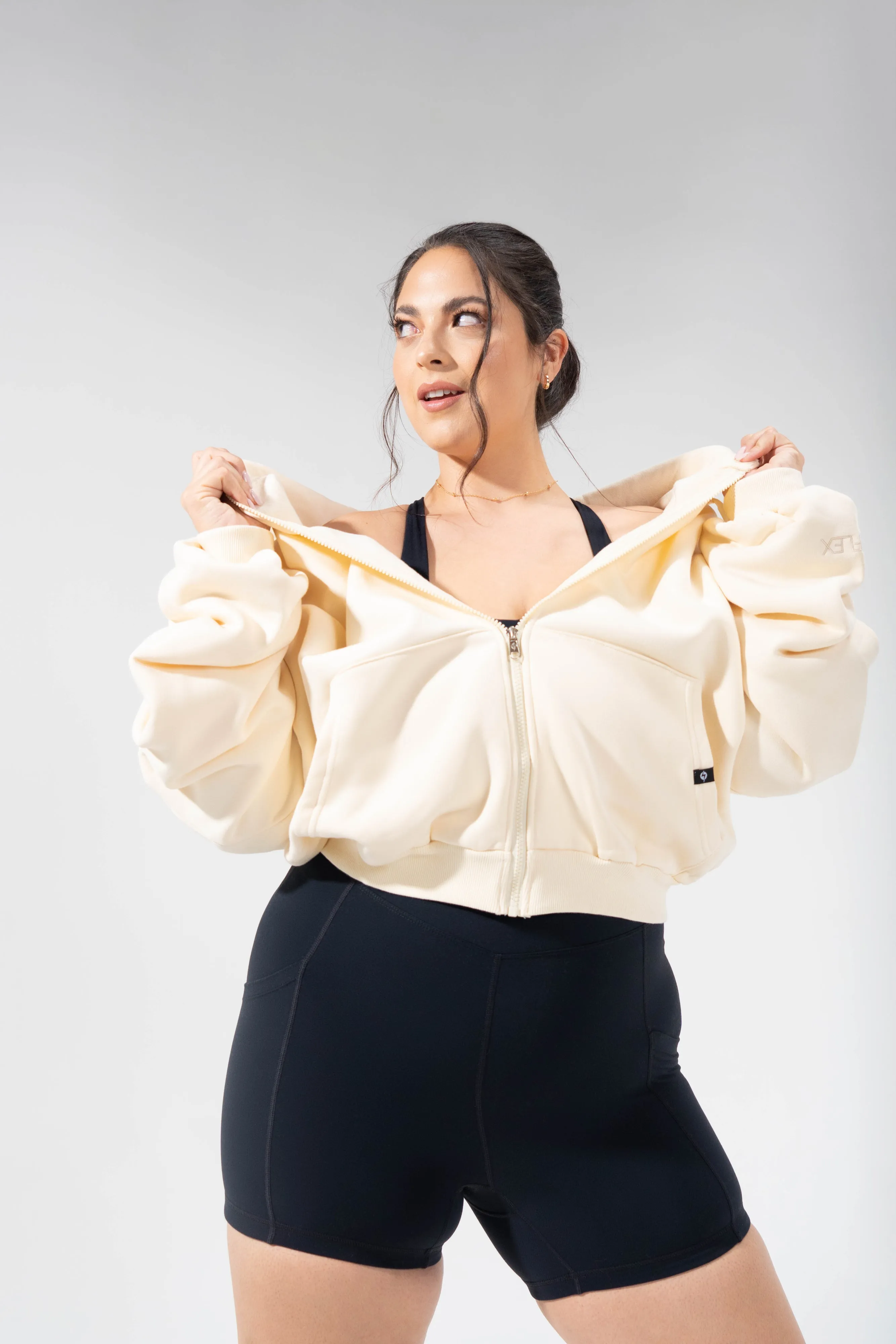 Zip Cloud Hoodie - Cream sold by POPFLEX product image thumbnail 5