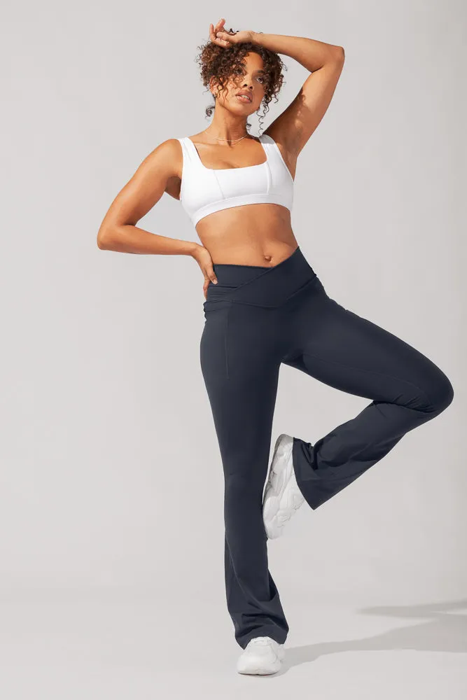 Crisscross Hourglass® Flared Legging with Pockets - Smoky Navy sold by POPFLEX product image thumbnail 2