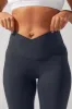 Crisscross Hourglass® Flared Leggings with Pockets - Smoky Navy sold by POPFLEX