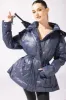 Pearl Peplum Puffer Jacket - Navy sold by POPFLEX