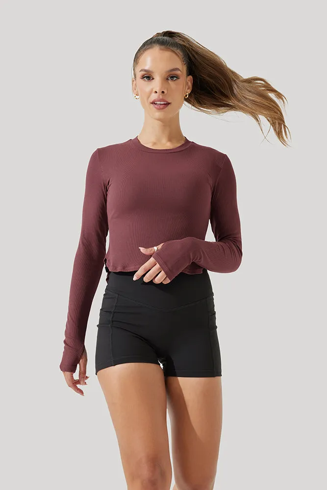 Refine Long Sleeve Top - Rose Clay sold by POPFLEX