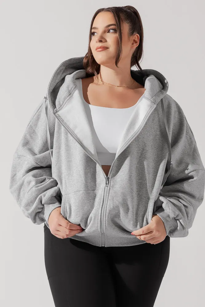 Zip Cloud Hoodie - Heather Grey sold by POPFLEX