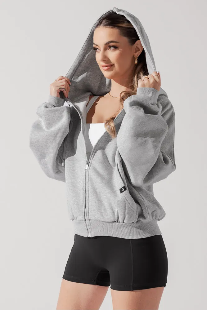 Zip Cloud Hoodie - Heather Grey sold by POPFLEX product image thumbnail 2