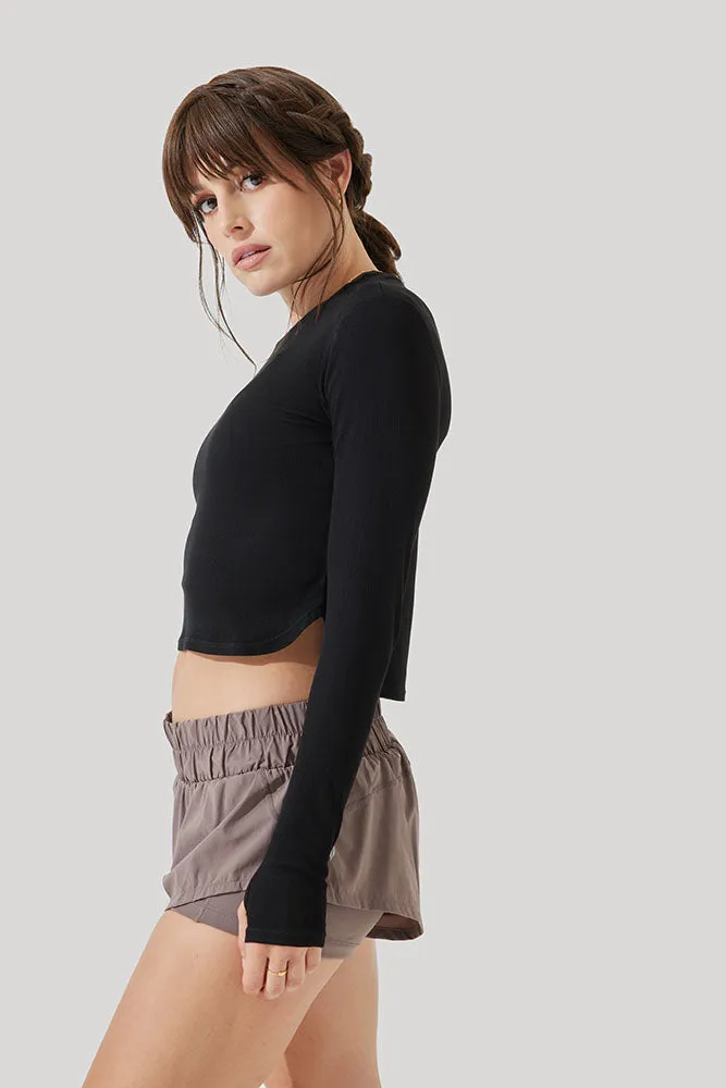 Refine Long Sleeve Top - Black sold by POPFLEX