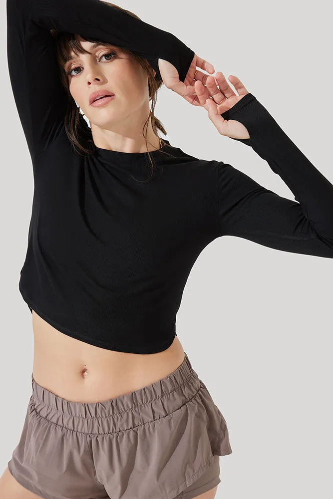 Refine Long Sleeve Top - Black sold by POPFLEX product image thumbnail 4