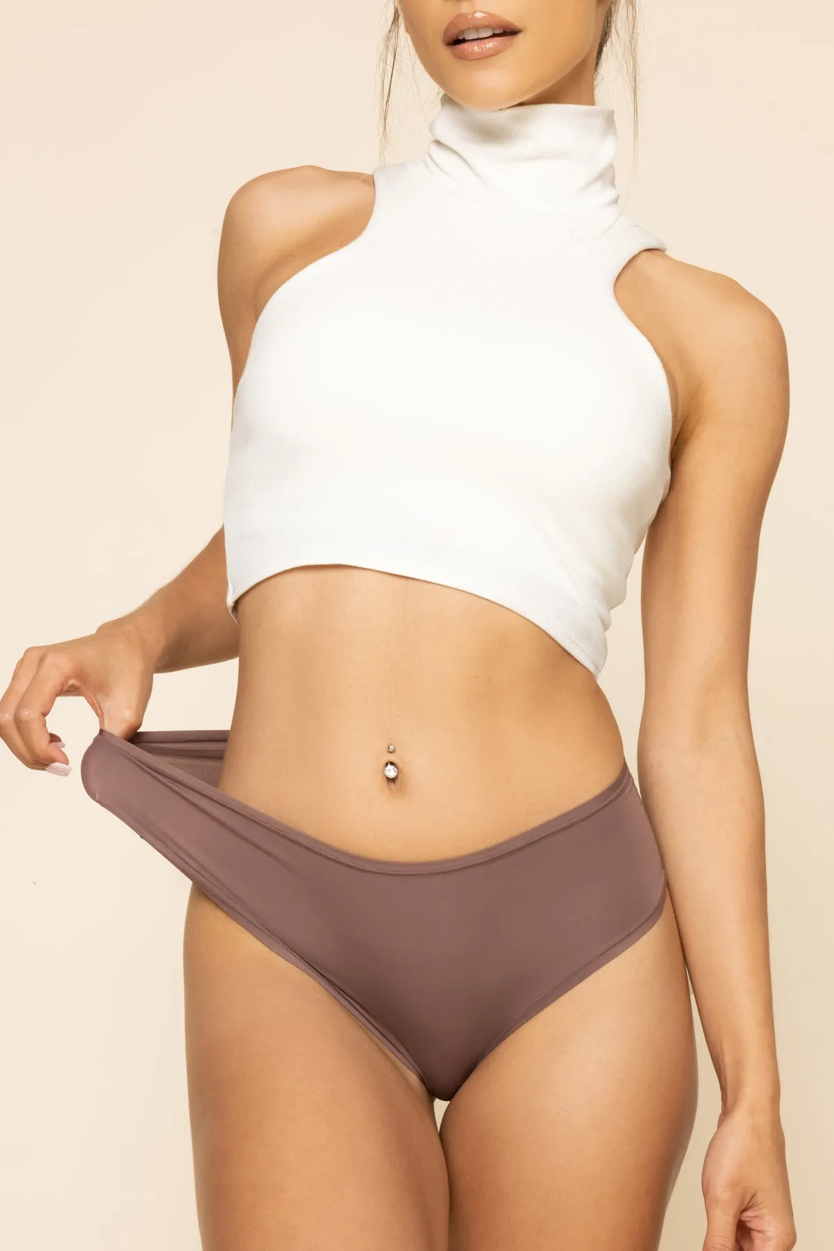 Next to Nothing Higher Rise Cheeky Panty - Dark Mocha sold by POPFLEX product image thumbnail 3