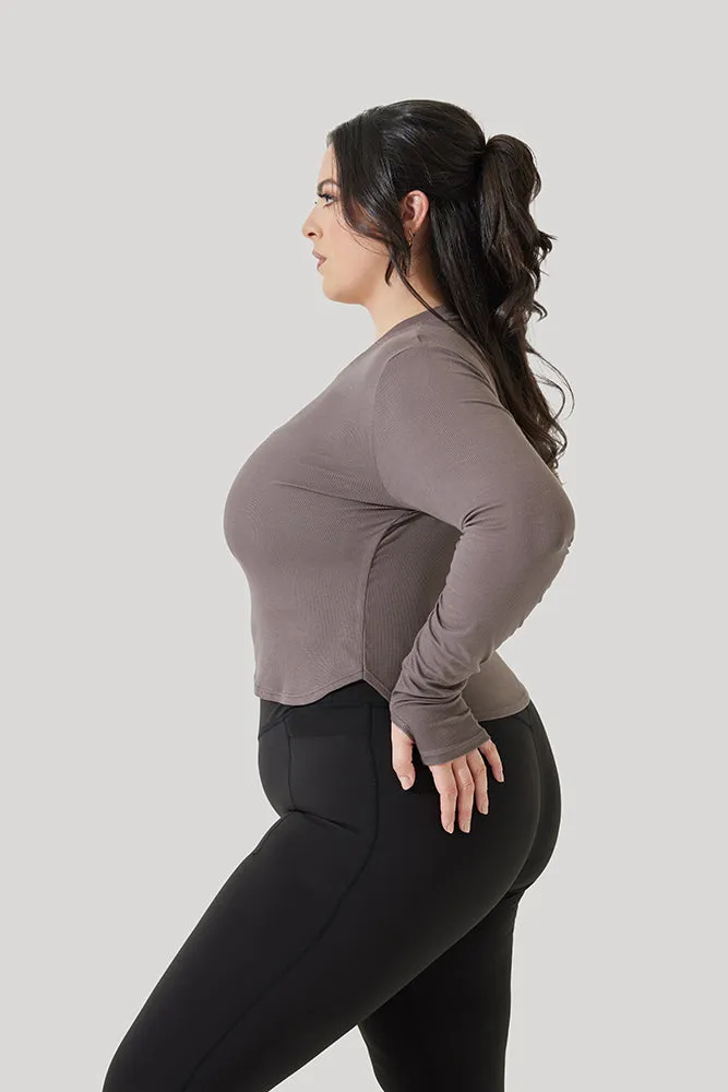 Refine Long Sleeve Top - Woodland Taupe sold by POPFLEX product image thumbnail 4