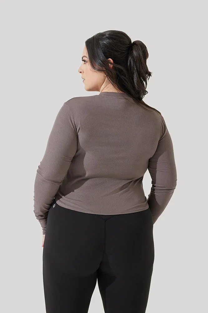 Refine Long Sleeve Top - Woodland Taupe sold by POPFLEX product image thumbnail 5