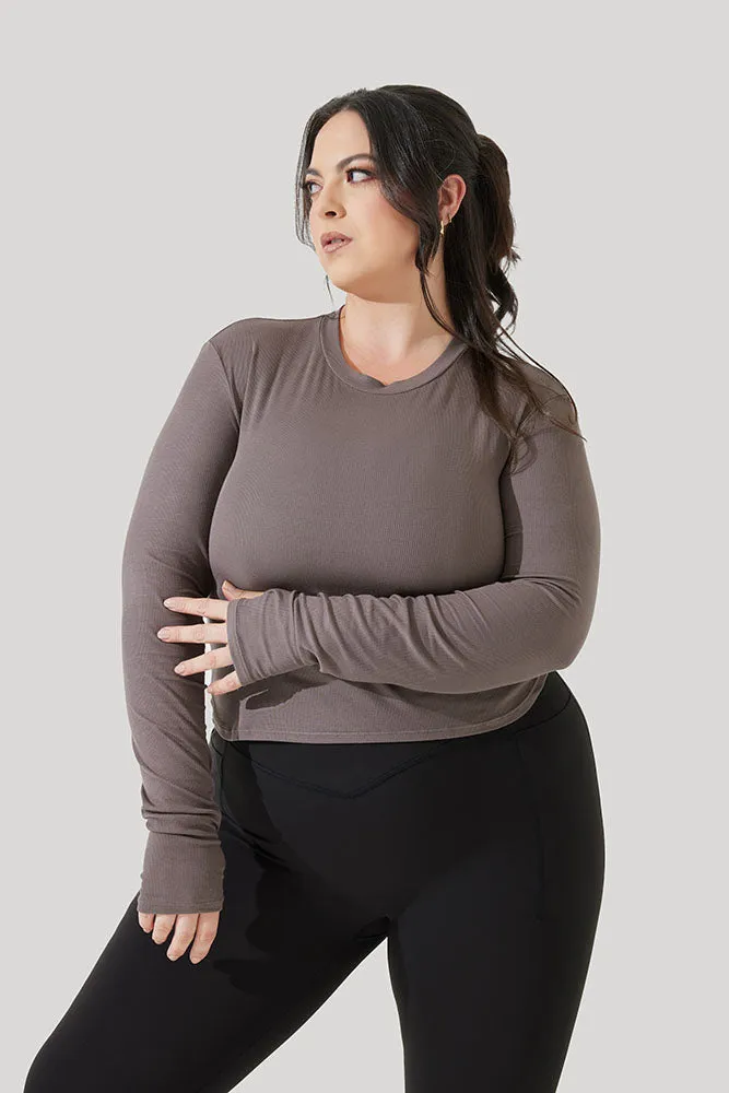 Refine Long Sleeve Top - Woodland Taupe sold by POPFLEX product image thumbnail 2