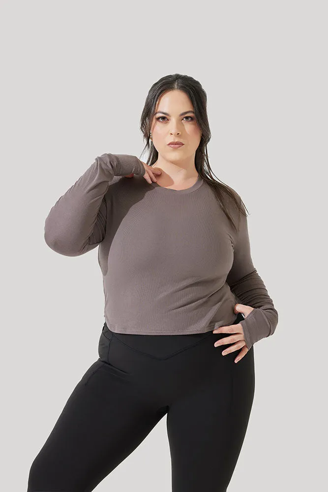 Refine Long Sleeve Top - Woodland Taupe sold by POPFLEX product image thumbnail 3