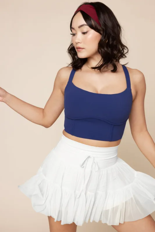 Daphne Corset Crop Top - Sapphire sold by POPFLEX