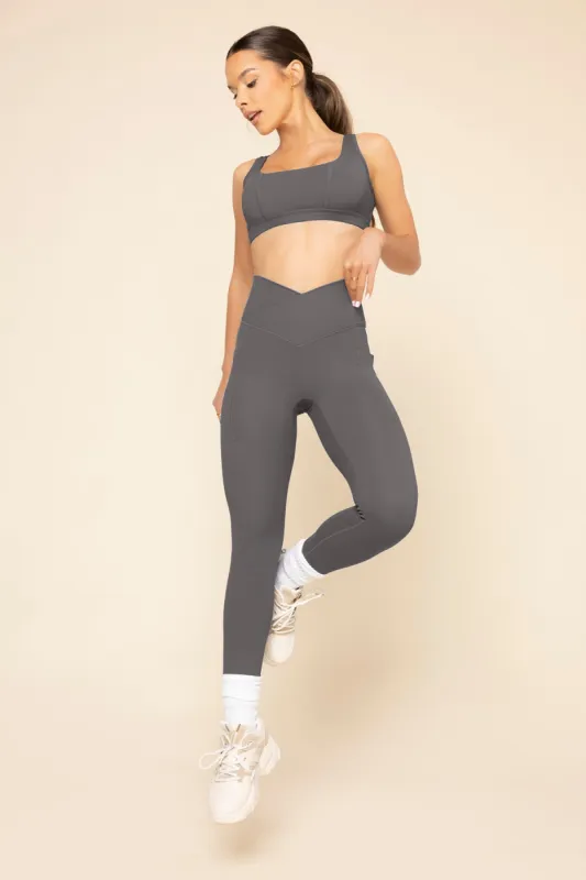 Crisscross Hourglass® Legging with Pockets - Slate sold by POPFLEX