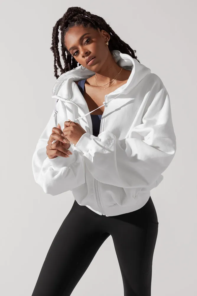 Zip Cloud Hoodie - White sold by POPFLEX