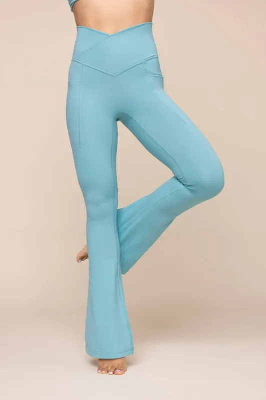 Crisscross Hourglass® Flared Leggings with Pockets - Oasis sold by POPFLEX