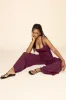 Go with the Flow Jumpsuit - Vineyard Wine sold by POPFLEX
