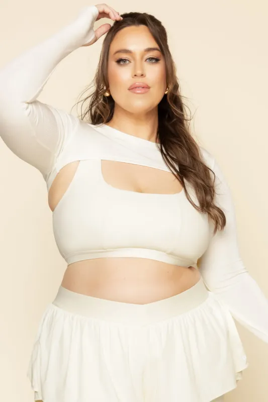 Relevé Ribbed Shrug - Ivory sold by POPFLEX