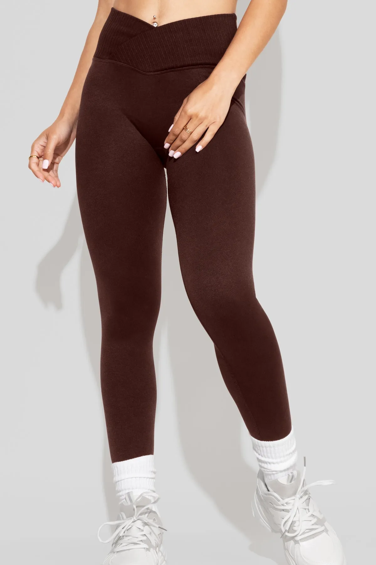 Crisscross Hourglass® Seamless Legging - French Roast sold by POPFLEX product image thumbnail 3