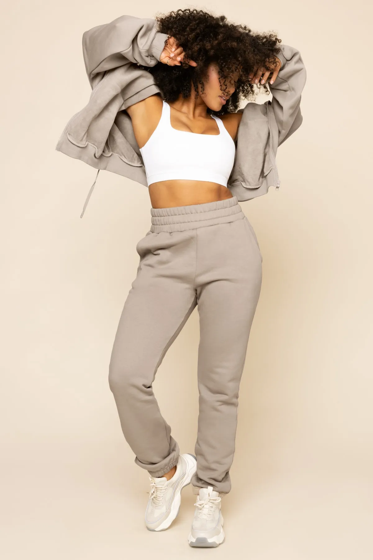 Cloud Rollover Sweatpant - Taupe sold by POPFLEX